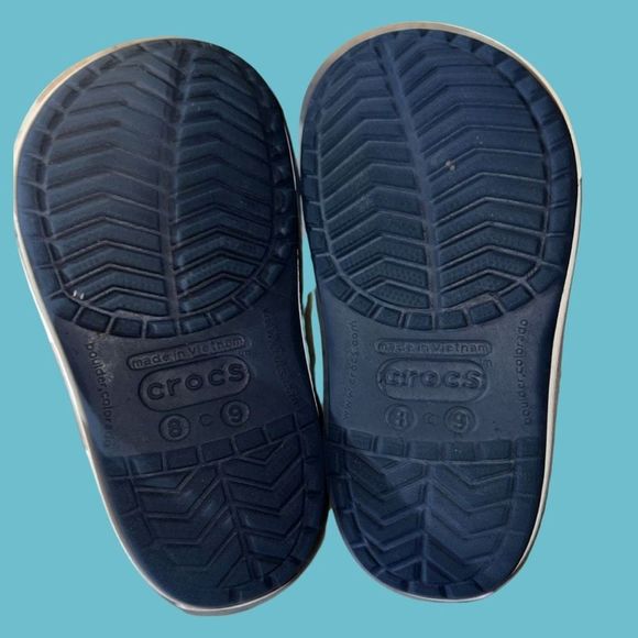 Toddler Crocs Crocband Clog Navy Light Blue Size 8 9 - Picture 4 of 5